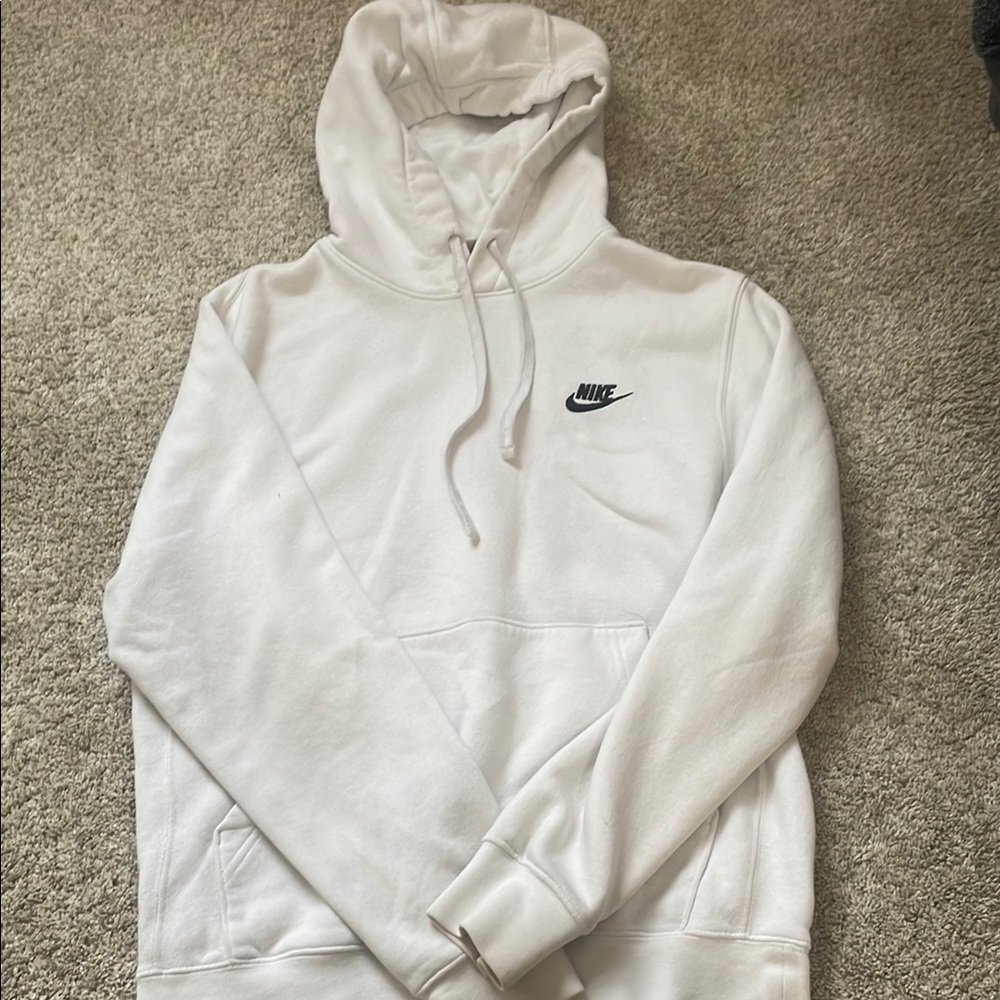 Nike Men's White Hoodie Sweater